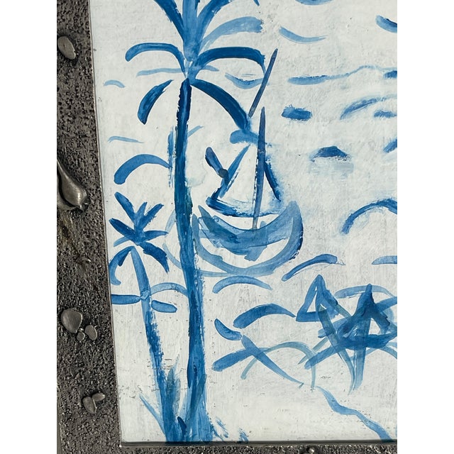 Florida Coastsl Seascape by Elia in Metal Sea Shell Frame For Sale - Image 4 of 6