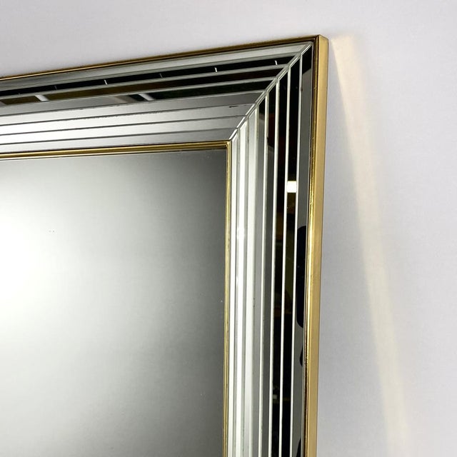 1980s Vintage Hollywood Regency Mirror in Silver & Gold from Deknudt, Belgium, 1980s For Sale - Image 5 of 9