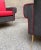 Mid-Century Modern Set of Armchairs in Red and Black with Brass Legs, 1950s For Sale - Image 3 of 9