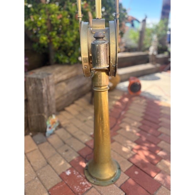Antique Early 20th Century Original Maritime Order Telegraph Modified Floor Lamp For Sale - Image 4 of 10