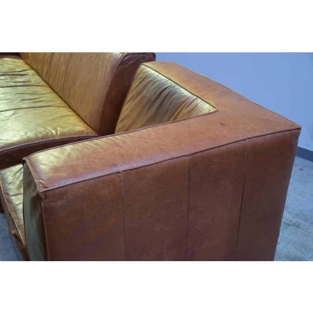 Large Leather Corner Sofa, 1980s For Sale - Image 14 of 18