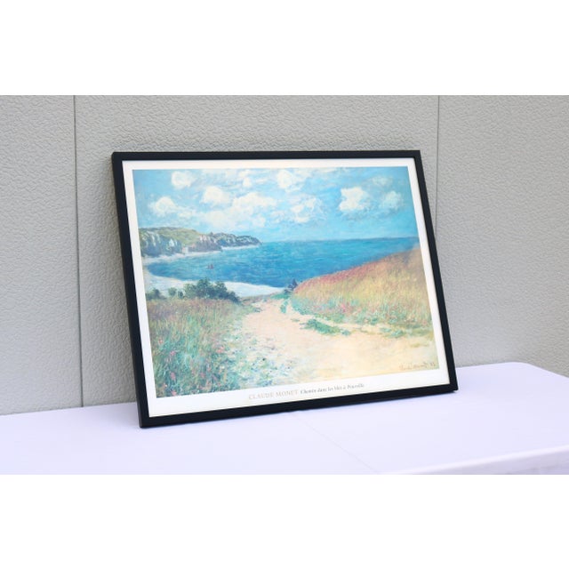 Sky Blue Claude Monet Path in the Wheat Fields at Pourville Impressionist Artwork Print For Sale - Image 8 of 16