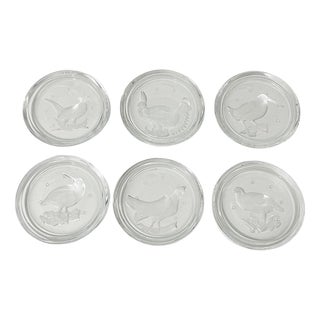 Crystal Cocktail Coasters from Val Saint Lambert, Set of 6 For Sale
