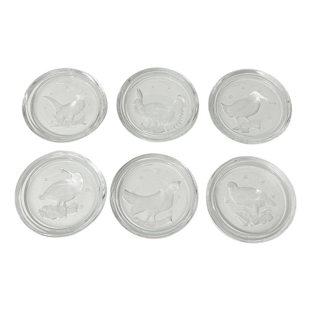 Crystal Cocktail Coasters from Val Saint Lambert, Set of 6 For Sale
