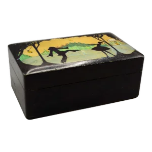 Antique French Art Deco Pierrot Papier Mache Box