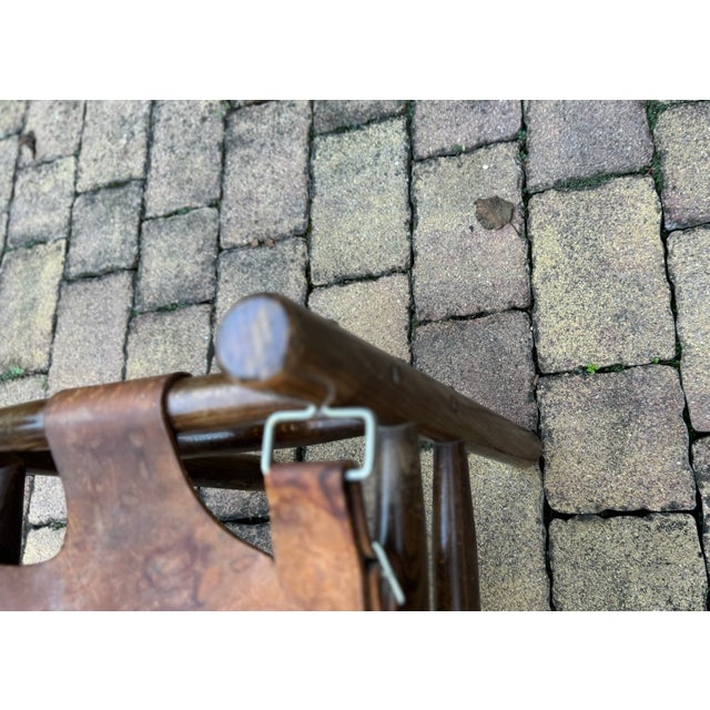 Leather Safari Stool, 1960s For Sale - Image 6 of 8