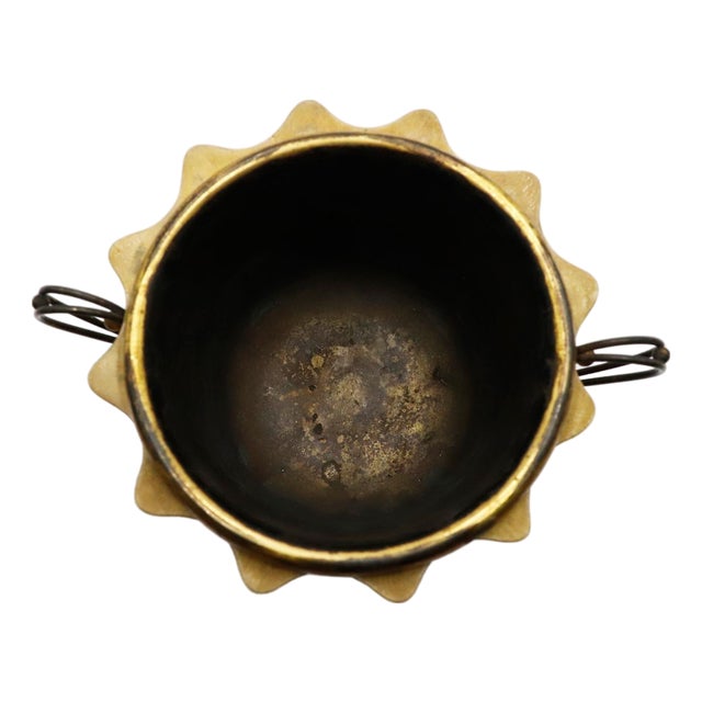 1960s Attributed to Aldo Tura Ice Bucket in Goatskin and Brass For Sale