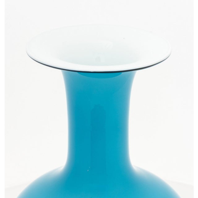 Kastrup Holmegaard Turquoise Blue Glass Vases, 2 For Sale - Image 9 of 10