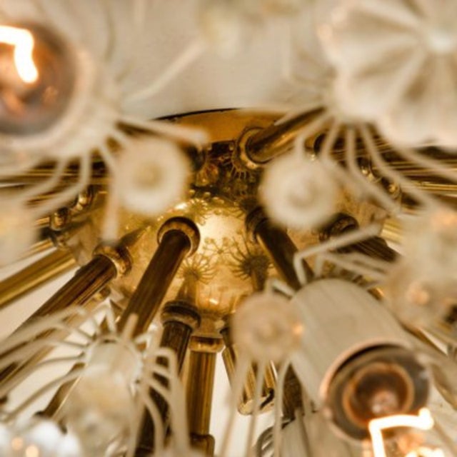 1950s Vintage Enormous Sputnik Dandelion Snowflake Flushmounts by Emil Stejnar for Rupert Nikoll, 1950s, Set of 2 For Sale - Image 5 of 13