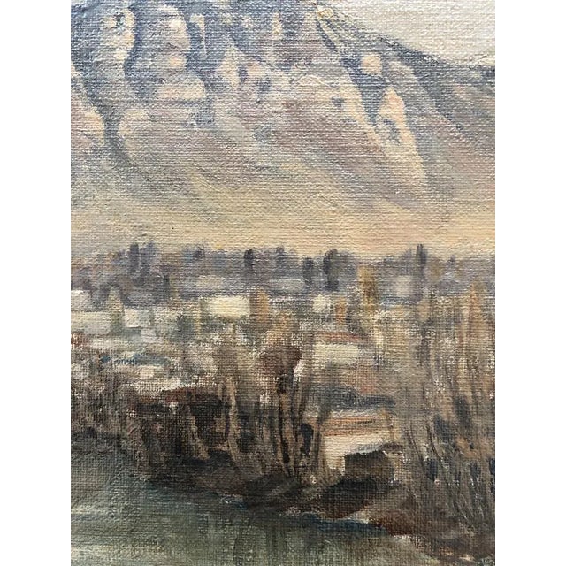 R. Liegaut, Vue sur le Salève et l'Arve, Campagne genevoise, Oil on Canvas For Sale - Image 5 of 9