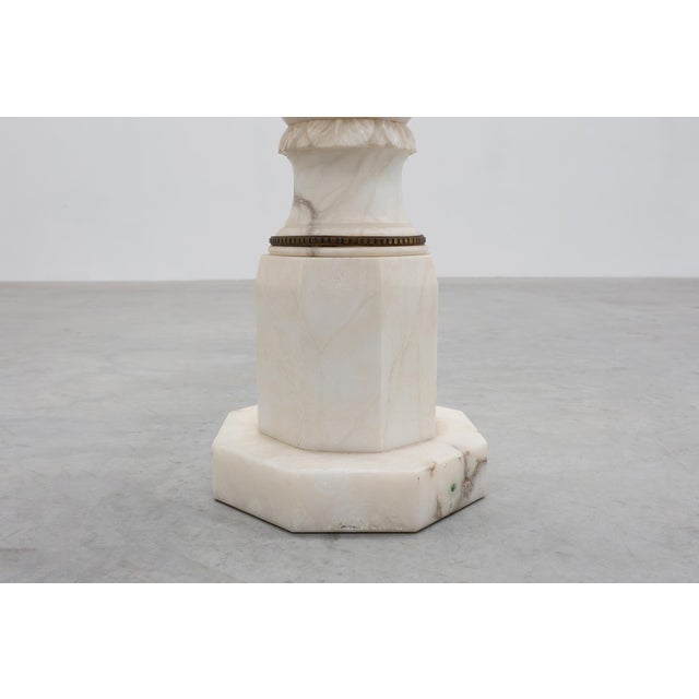 Carved White Marble Pedestal Column with Rosette Capitals, Italy, 1890s For Sale - Image 10 of 13