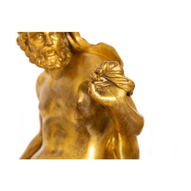 Rare Pair of French Antique Bronze Fireplace Chenets “Vulcan and Venus" For Sale - Image 11 of 17