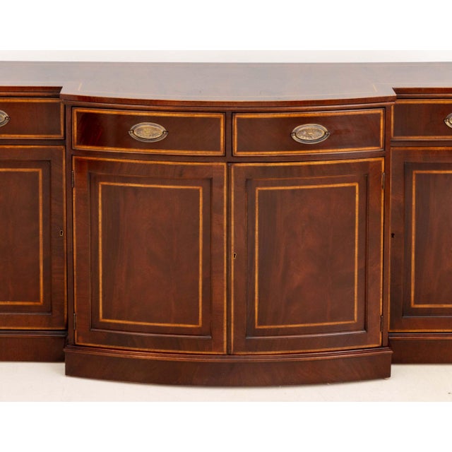 Traditional George III Style Flame Mahogany Breakfront Sideboard For Sale - Image 3 of 9