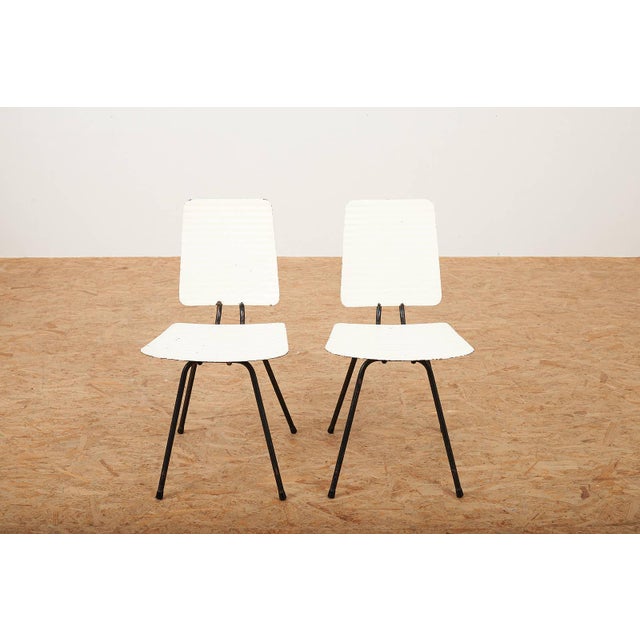 Set of Corrugated Iron Chairs, 1950s For Sale - Image 4 of 14