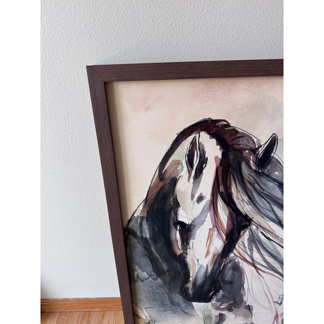 Transitional Leftbank Art Spirit” Framed Equestrian Canvas Artwork For Sale - Image 3 of 8