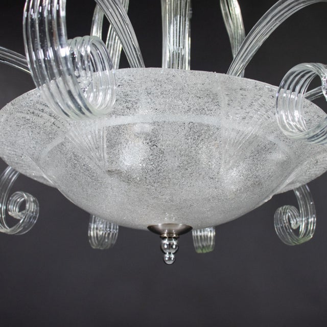Large MCM Rugiada and Cristallo Murano Chandelier Attributed to Ercole Barovier For Sale - Image 18 of 18