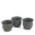 Ceramic Japanese Minimalistic Black Burnt Raku Ceramics Earth Tea Cups by Laab Milano, Set of 3 For Sale - Image 7 of 7
