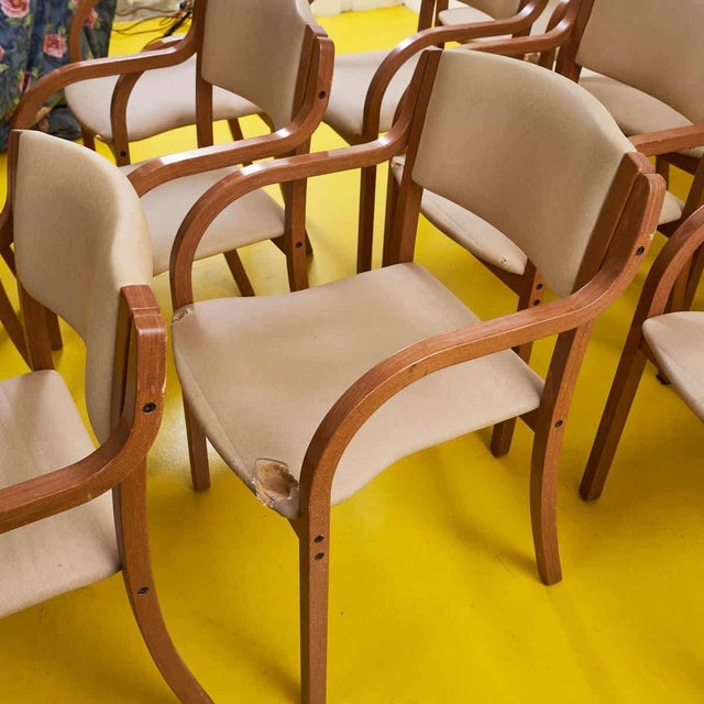 Vintage Chairs with Wooden Frames, Set of 12 For Sale - Image 4 of 9