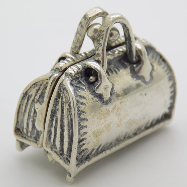 1970s Vintage Italian Silver 800 Purse Dollhouse Miniature Box, 1970s For Sale - Image 5 of 14