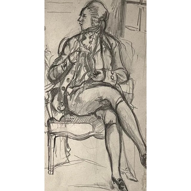 Benjamin II Vautier, Listening No. 2, Graphite on Paper For Sale - Image 4 of 9