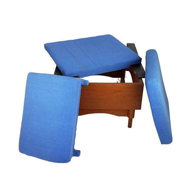 Black Skai & Teak Kimono Armchairs by Sergio Saporiti for Fratelli Saporiti, 1960s, Set of 2 For Sale - Image 4 of 11