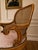 Victorian Antique Victorian Cane Back Armchair With Carved Wood Frame and Upholstered Seat For Sale - Image 3 of 4