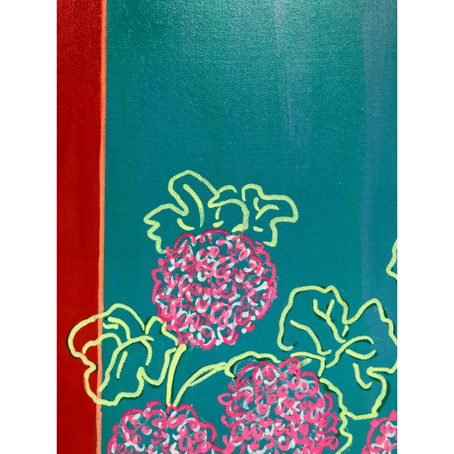 Paint 1990s Fauvist Style Oil Painting of Flower Planters in a Window by Molly Schiff For Sale - Image 7 of 10