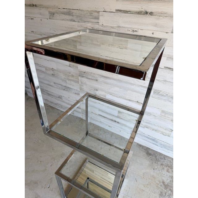 Geometric Chrome Etagere For Sale - Image 12 of 12