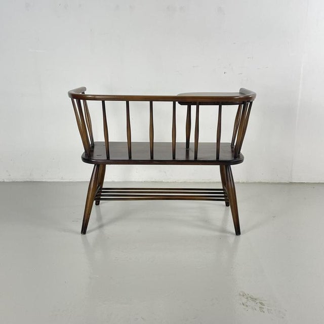 Wood Vintage Telephone Seat from Ercol For Sale - Image 7 of 10