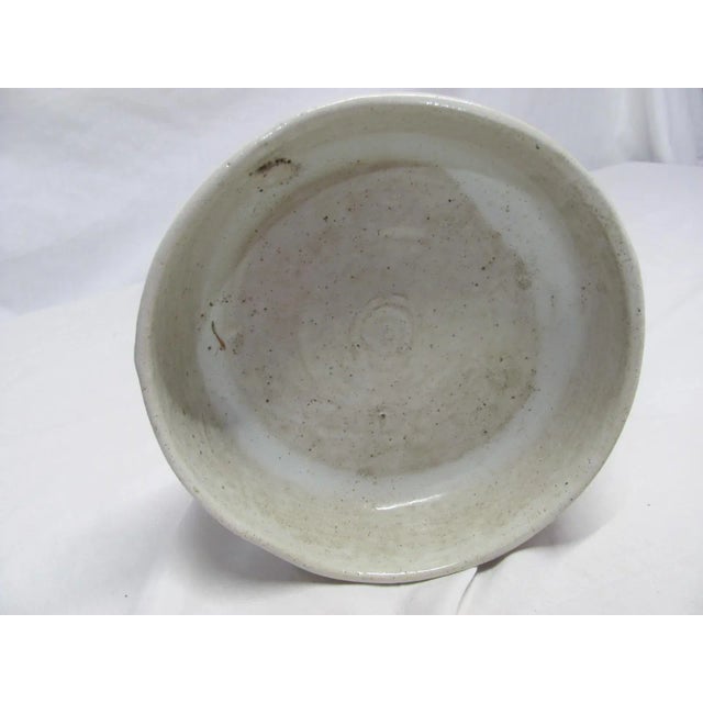 White Vintage Zanesville Pottery White Ribbed Bowl Homespun Style 7.25" Diameter For Sale - Image 8 of 10