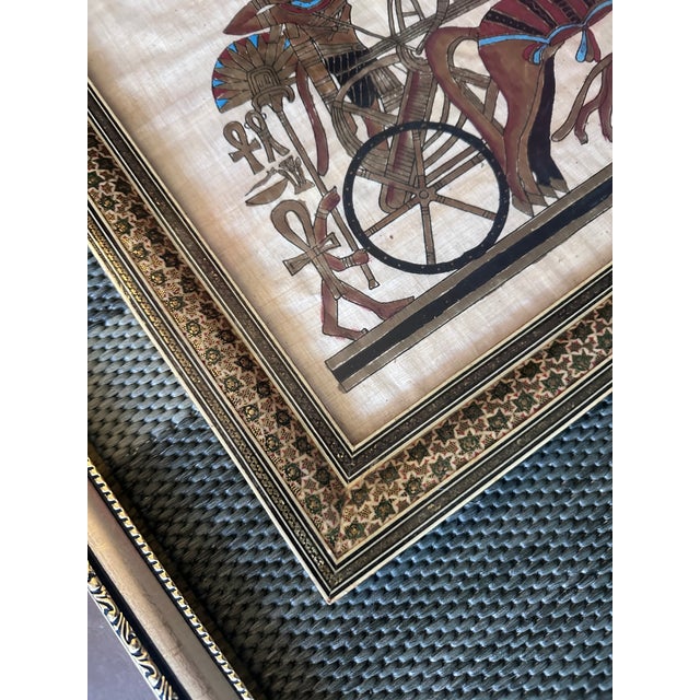Late 20th Century Late 20th Century Persian Khatam Kari Frame With Hand-Painted Egyptian Artwork For Sale - Image 5 of 5
