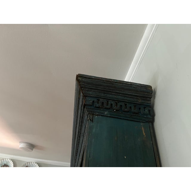 Mid 19th Century English Pine Plate Rack in Original Blue Paint Circa 1820 For Sale - Image 5 of 9