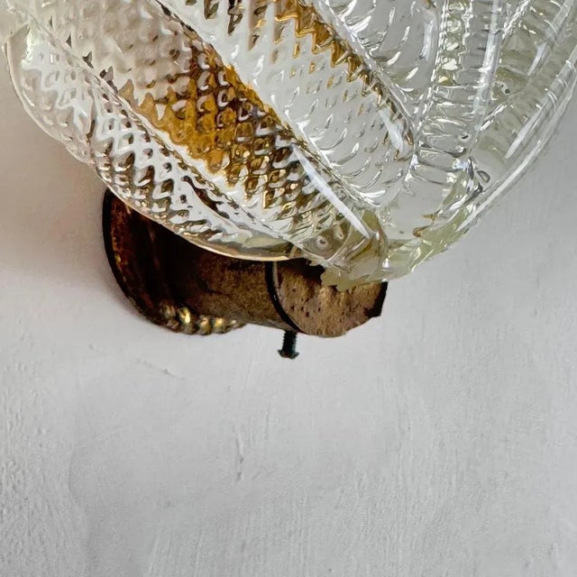 Ribbed Leaf Wall Light by Barovier & Toso, 1940 For Sale - Image 11 of 18