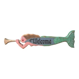 Vintage Mermaid Welcome Sign For Sale
