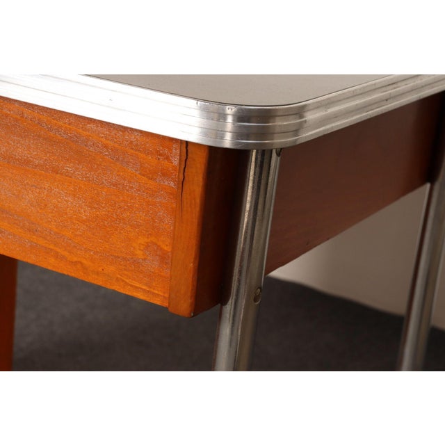 Bauhaus Desk in Beech, Black Laminate, and Bakelite With Tubular Steel Base For Sale - Image 18 of 18