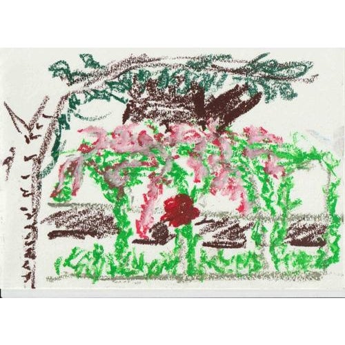 This original drawing by Alfredo Pizzi presents a vivid, expressive interpretation of natural elements, rendered with oil...
