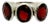 Antique Style Deep Red Garnet Triple Stone Bezel Set Silver Ring - Size 7 For Sale
