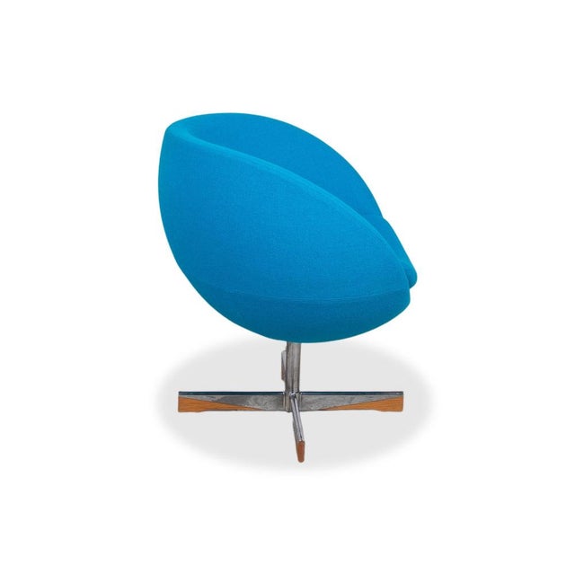 Planet Swivel Armchairs in Blue Fabric from Varier, Set of 2 For Sale - Image 13 of 17