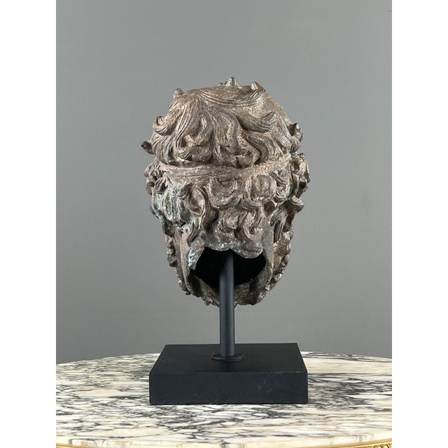 Unknwon, Sculptural Bust on a Base, 1800s, Bronze For Sale - Image 6 of 10
