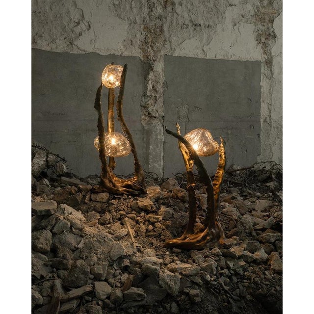 Posidoni Bronze and Handblown Glass Table Lamp by Emilie Lemardeley For Sale - Image 10 of 16