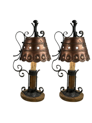 Brutalist Italian Table Lamps, 1960s, Set of 2