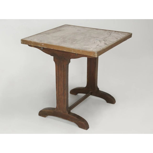 1900 - 1909 Antique French Bistro Table With Marble Top For Sale - Image 5 of 13