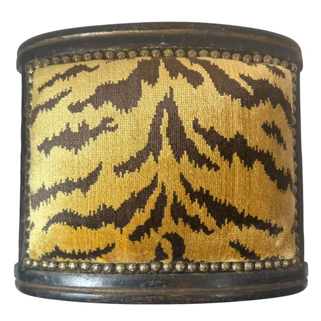 Wood Early 19th Century French Footstool in Scalamandre For Sale - Image 7 of 8