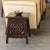Beautiful pair of carved wood tables by Charles Dudouyt from France, 1940s. Circular carved wood detail on sides and...