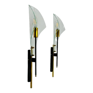 Pair of Max Ingrand for Fontana Arte Glass Wall Sconces, Circa 1960
