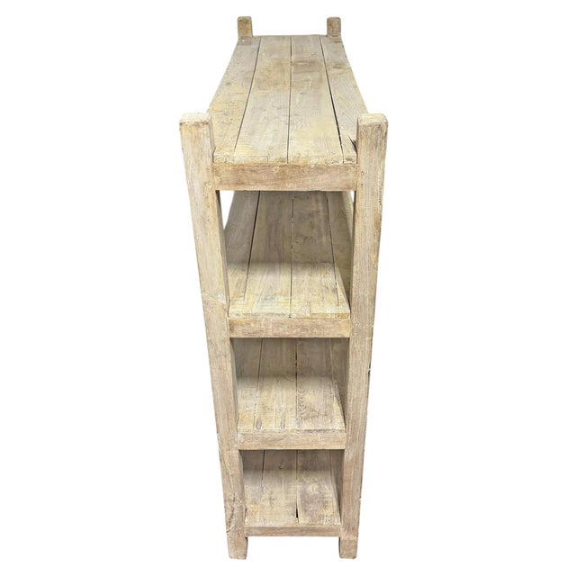 Antique White French Whitewashed Pine Bookcase For Sale - Image 8 of 16