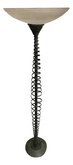 Italian Mid-Century Murano Glass and Kinetic Bronze Floor Lamp