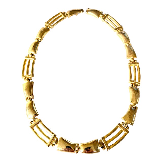 Vintage Goldtone Collar Necklace For Sale
