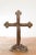 Contemporary Bronze Religious Cross with Trifold Extremities and Rocky Base For Sale - Image 9 of 12