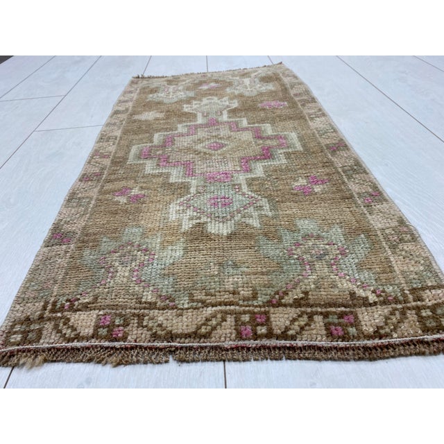 Vintage Small Area Carpet For Sale - Image 4 of 6